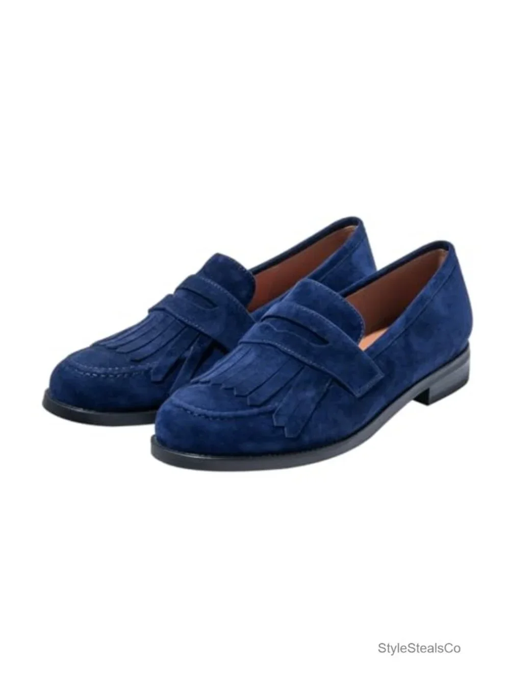 Suede Fringe Loafer Flat, Slip Resistant, 1in Heel